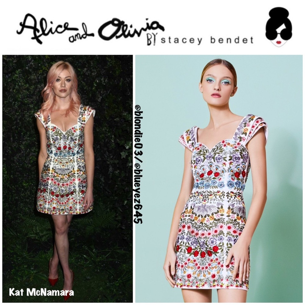 Alice + Olivia Roz beaded party mini dress in Multi 10 NWT